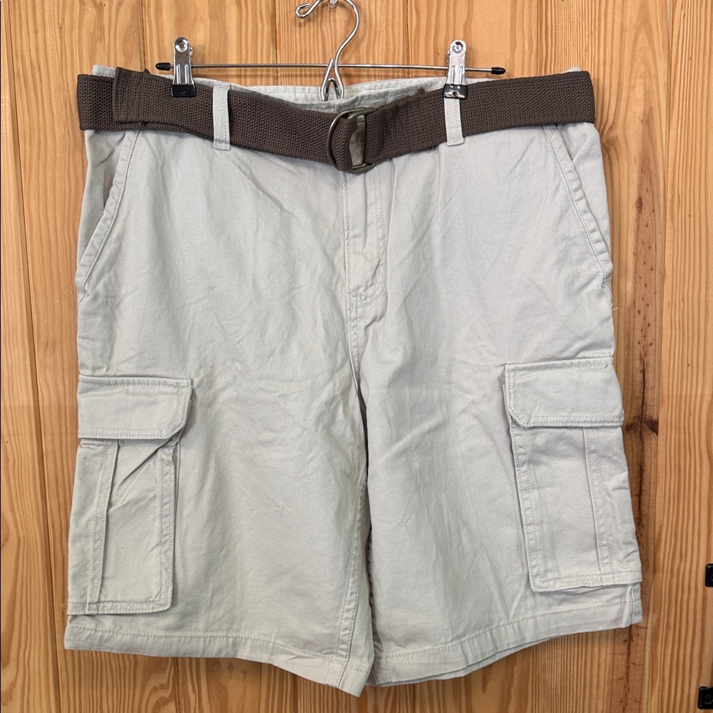 Faded Glory Tan Cargo Shorts Relaxed Fit